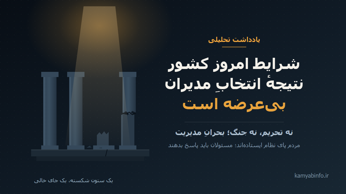 شرایط امروز کشور، نتیجهٔ انتخاب مدیران بی‌عرضه است